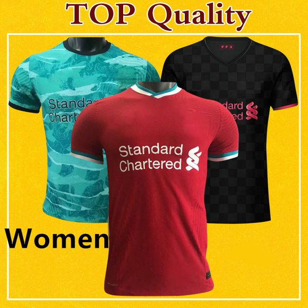 

women soccer jersey 2021 size s xl virgil mane a.becker lİverpool mohamed camisa de futebol quality, Black;yellow