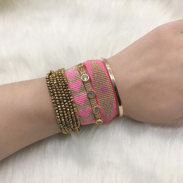 

bluestar boho 4pcs one set evil eye heart miyuki bracelets lady gold crystal pulsera mujer friendship bracelets jewelry gift, Black