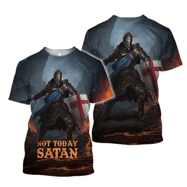 

knights templar men summer 3d print shirts horror kawaii aesthetic men clothing