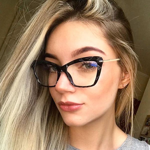 

sunglasses 2021 retro women eyeglasses frames classic brand designer luxury metal frame cat eye glasses trendy lunettes vintage, White;black