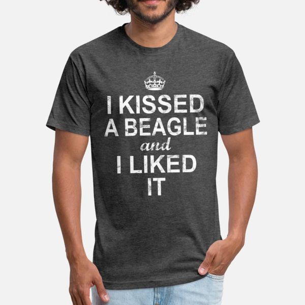 

i kissed a beagle and i liked it t shirt men customize 100% cotton s-xxxl unique graphic fashion summer style pictures shirt