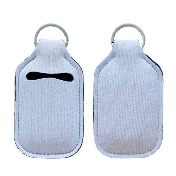 

white liquid soap 30ml key buckle bottles sleeve keychain neoprene hand sanitizer holder keyring without bottle portable compact 1 4ex d2