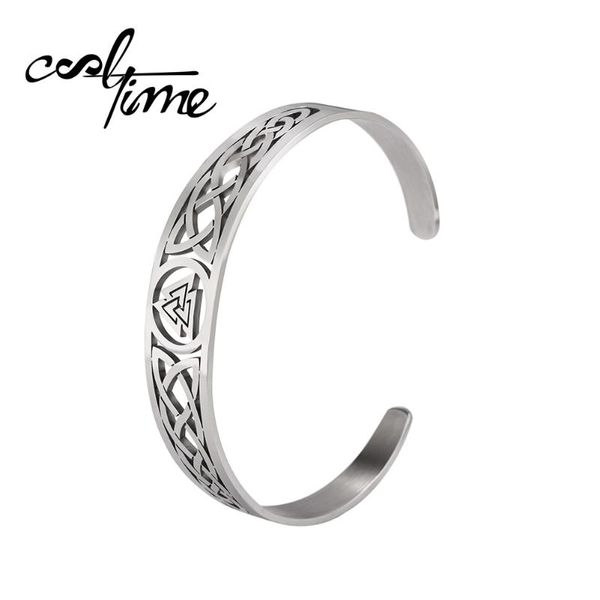 

COOLTIME Magnetic Health Stainless Steel Cuff Knot Pattern Amulet Talisman Stainless Steel Wiccan Bracelet