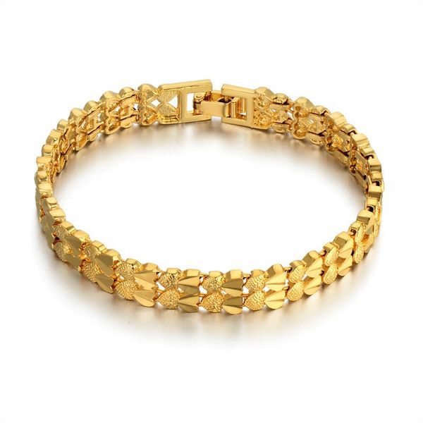 

dropship double heart chain link bracelet for men women gold color mens bracelets jewelry dropshipping, Black
