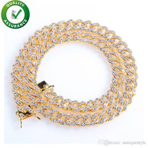 

iced out chains designer necklace hip hop jewelry mens luxury gold pandora style charms bling diamond cuban link fashion wedding accessories, Black