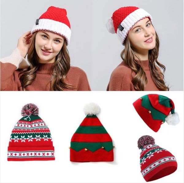 

christmas hats snowflake xmas knitted caps xmas striped beanie christmas decoration christmas woolen pom pom hat for children lsk955, Yellow