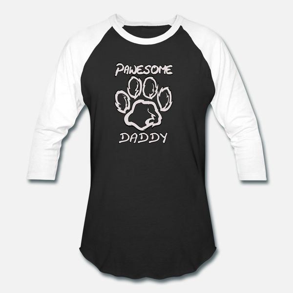 

pawesome awesome dog cat paw daddy papa father t shirt men print cotton round neck cool crazy basic summer style cool shirt