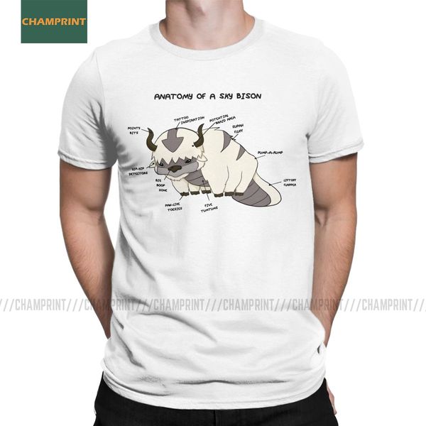 

anatomy of a sky bison avatar the last airbender t-shirts men cotton t shirts legend of korra aang appa yip short sleeve tees