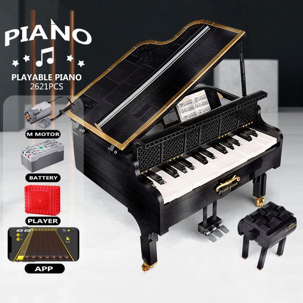 Uygulama kontrolü oynanabilir grand piyano yapı taşları 2623 adet Yaratıcı Fikirler Serisi XQGQ-01 MOC-13192 21323 Tuğla Çocuk Oyuncakları Noel Doğum Günü Hediyeleri Çocuklar için