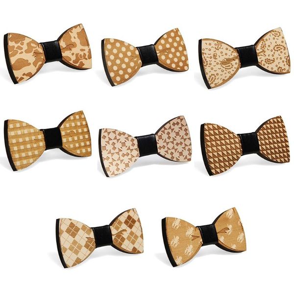 

magic stage performance wooden bow tie men boy polka dot water drop plaid paisley floral pattern adjustable bowknot wedding gift, Blue;purple