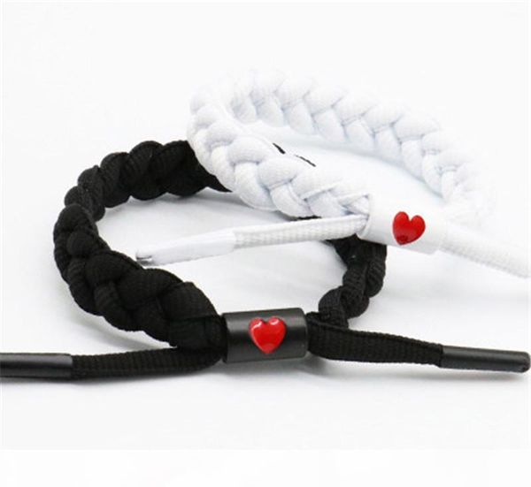 

rastaclat shoelace bracelets knit couple girlfriend valentines day bracelet gift black and white love compile hand catenary chain
