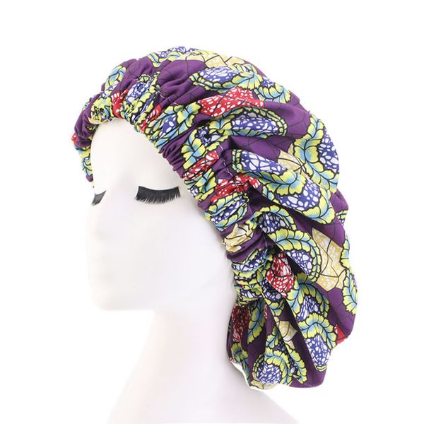 

satin hair large ladies extra caps african women sleep 36cm print turban ankara bonnets night bonnets fabric pattern hat vuhuf, White;black