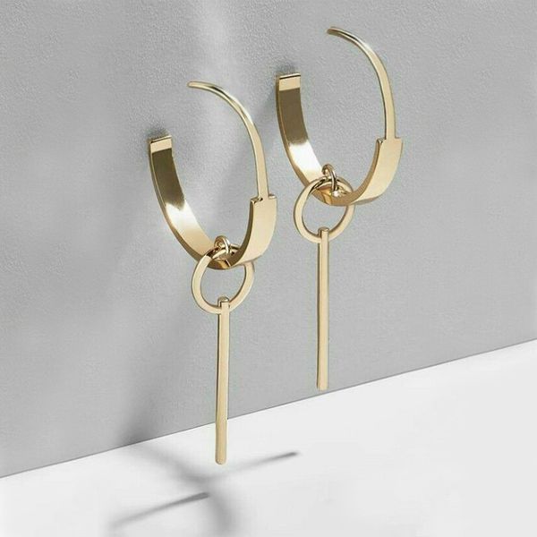 

februaryfrost brand ol style personality women earrings gold color modern design metal accessories special-interest trendy female jewelry, Silver