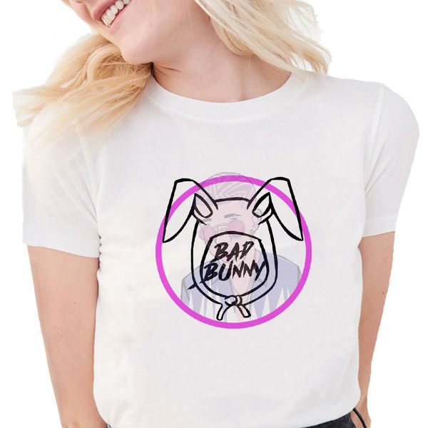 

harajuku women 2020 bad bunny t shirt streetwear t-shirty damskie ropa mujer short sleeve shirt korean clothes dropshipping
