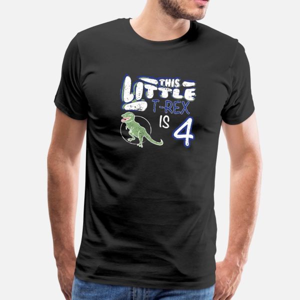 

t rex 4th birthday boy girl dinosaur 4 year old t shirt men create tee shirt o-neck kawaii fitness breathable summer style kawaii shirt