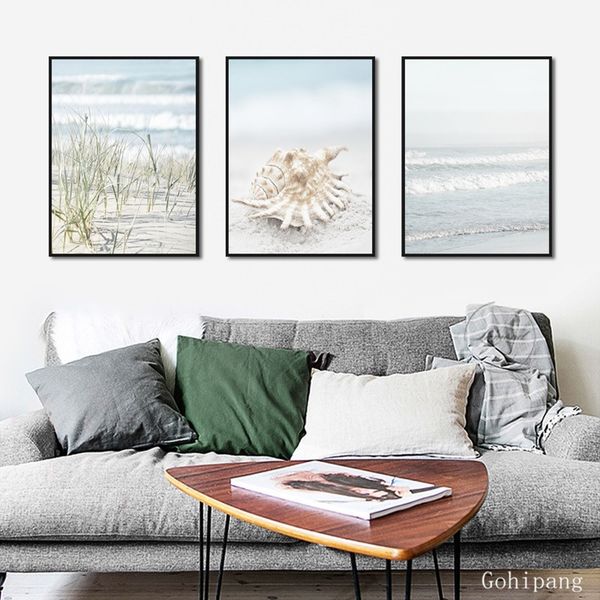 

nordic poster средиземноморский пейзаж морской пейзаж shell холст картина modular home art wall фотографии для гостиной украшения