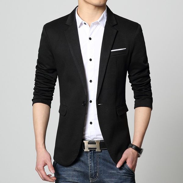 

men korean slim fit fashion blazers suit jacket male casual coat wedding black silver beige 1 piece(jacket only without pants, White;black