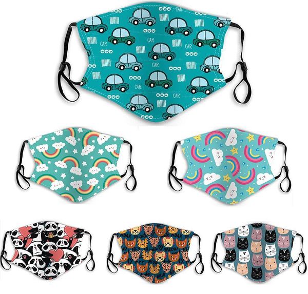 

cartoon washable face hanging pm2.5 dust rainbow ear mask type designer baby panda haze anti-fog mask dinosaurs kid protection cat tpbsh
