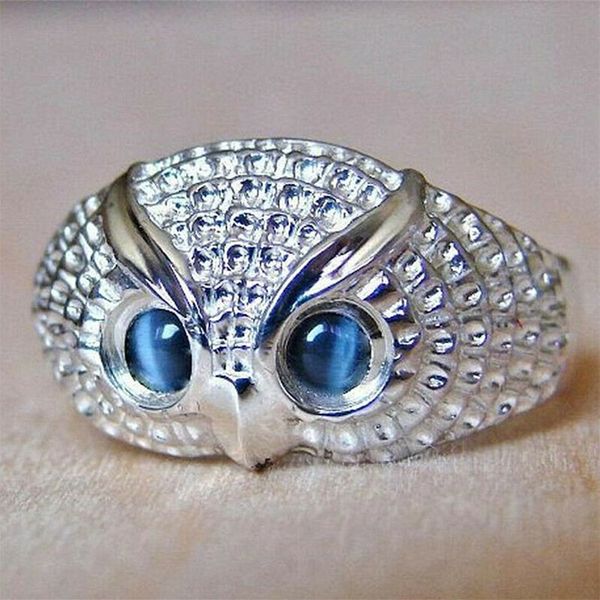 

junerain brand animal owl women ring fancy dress party daily wearable cute punk female delicate factory direct selling rings wholesale, Silver