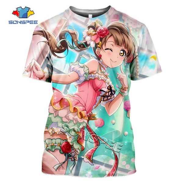 

3d cute girl summer men love live school idol anime 3d print shirts humor kawaii oversized men clothing