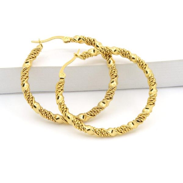 

fashion jewelry double cable hoop earrings 3 size brand earrings for women gold colour hoop brincos europe punk, Golden;silver