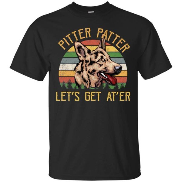 

pitter patter let get at'er arch german shepherd vintage retro 2019 fashion retro summer mens print t-shirt design t shirt