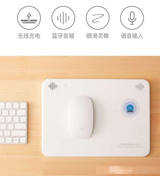 

bluetooth speaker qi wireless charger for samsung galaxy s8 multi-function mouse pad for iphonex 8 8 plus non-slip mouse mat sale