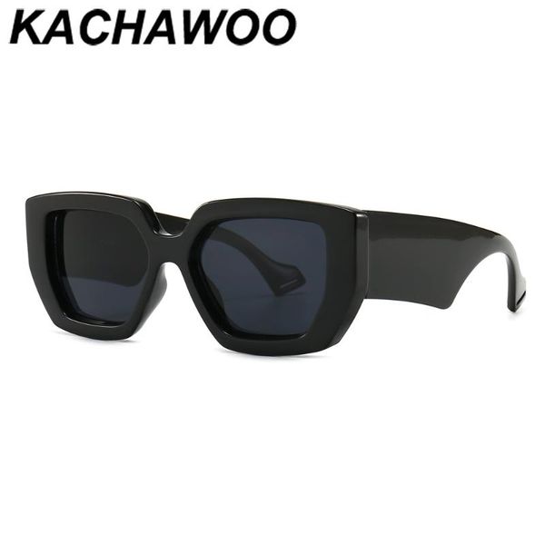 

kachawoo square sunglasses for women black brown ladies sun glasses fashion thick frame heavy summer sun shade sale, White;black