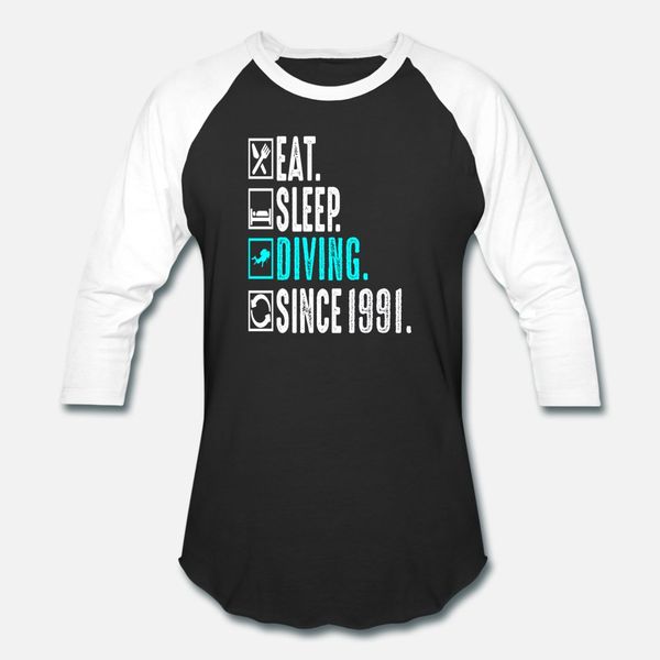 

diver eat sleep diving repeat since 1991 gift t shirt men customize cotton s-xxxl original crazy breathable spring autumn normal shirt