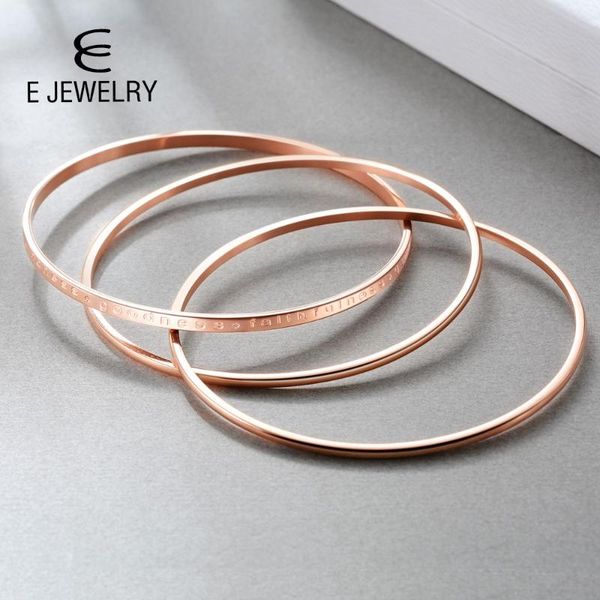 

e jewelry rose stackable bracelets multilayer women's inspirational bangles set of 3 pieces stainless steel jewellry, Black