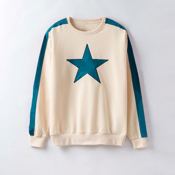 

fashion men spring and autumn pullover couple loose cotton printed sweater men and women casual jacket sweater, Black