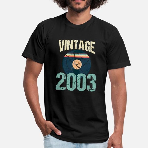 

retro vintage 2003 17 th birthday record vinyl t shirt men design tee shirt round neck clothes loose casual spring autumn original shirt