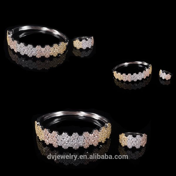 

exquisite designs fashion flower 18 gold plated crystal bangle charms