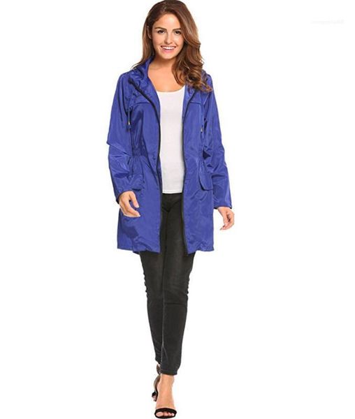 

fashion solid with zipper and pocket womens jacket designer woman cloth drawstring hooded elastic waist coats, Tan;black