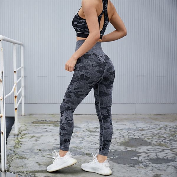 

yoga outfits camouflage athletic leggings high-waist compression pants women hips-up tight quick-dry fitness running stretch, White;red