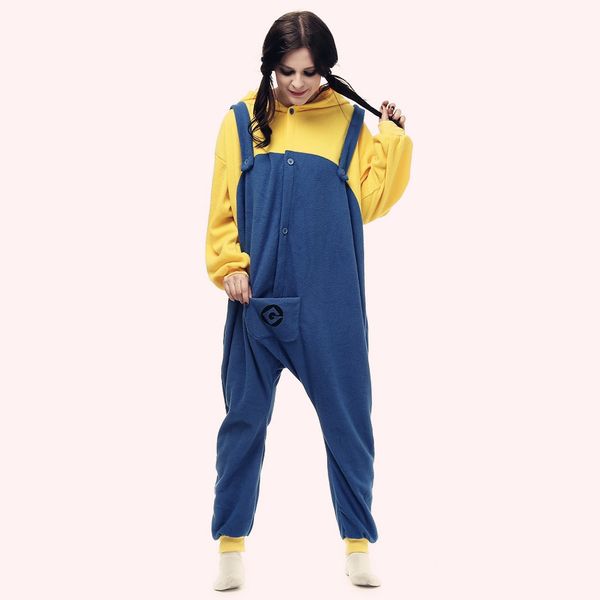 

autumn pajamas and winter cartoon mascot animal one-piece pajamas flannel couple role-playing performance clothes 94, Red;yellow