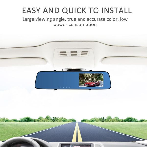 

4.5" 1080p hd ips screen car dvr dash cam double lens reverse image night vision cyclic video gravity induction car accessories