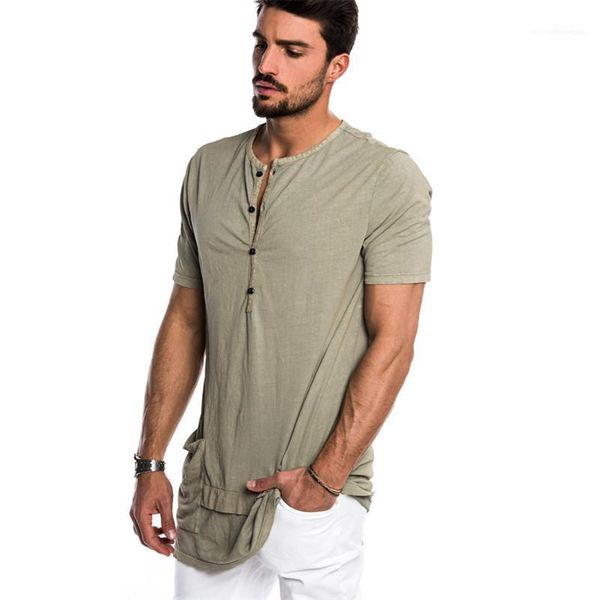 

single breasted placket t-shirt mens casual teenager t shirt solid color mens pocket stitching short sleeve, White;black