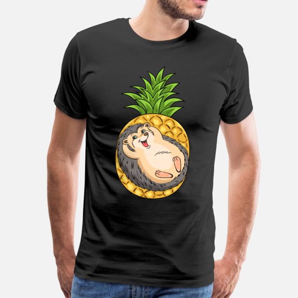 

pineapple hedgehog spiny spines t shirt men knitted cotton s-3xl clothing famous comfortable summer slim shirt