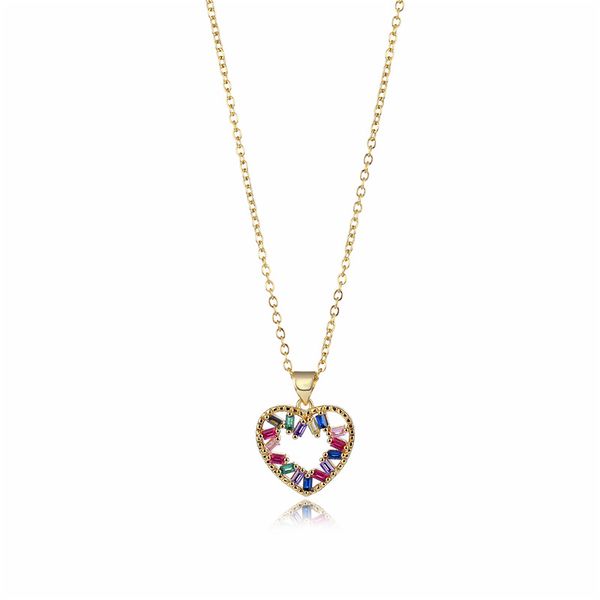 

women fashion necklace new trendy colorful crystal heart pendant necklaces for women fashion accessories jewelry, Silver