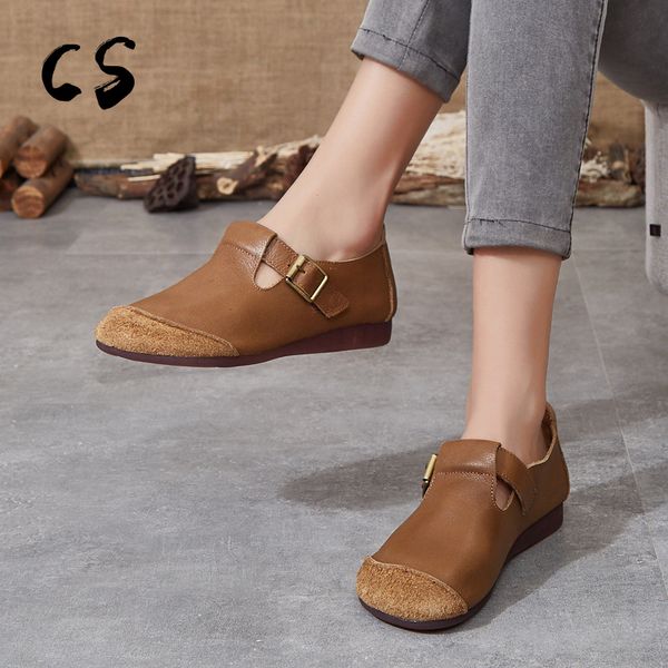 

cuculus full-grain cow leather women flat shoes 2020 oxford shoes for women leather soft walking loafers home, Black