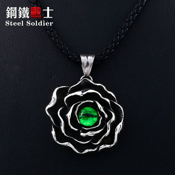 

steel soldier vintage virgin rose design pendant chain cool stainless steel charm jewelry for female, Silver