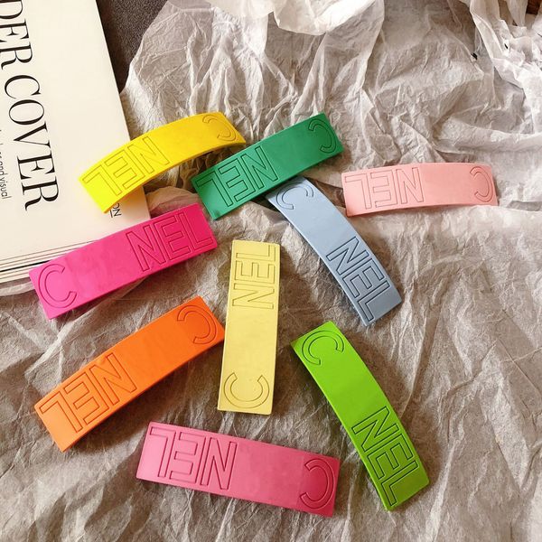 

fashion neon silicone hair clps for women five pieces designer hair clip with 7 colors girls hairclip, Golden;silver