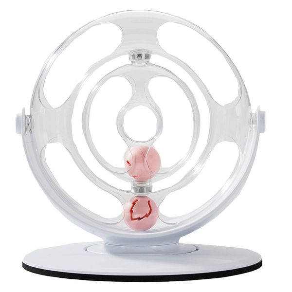 

double rings cat roller toy flashing 360 degree rotatable 2 balls pet supplies