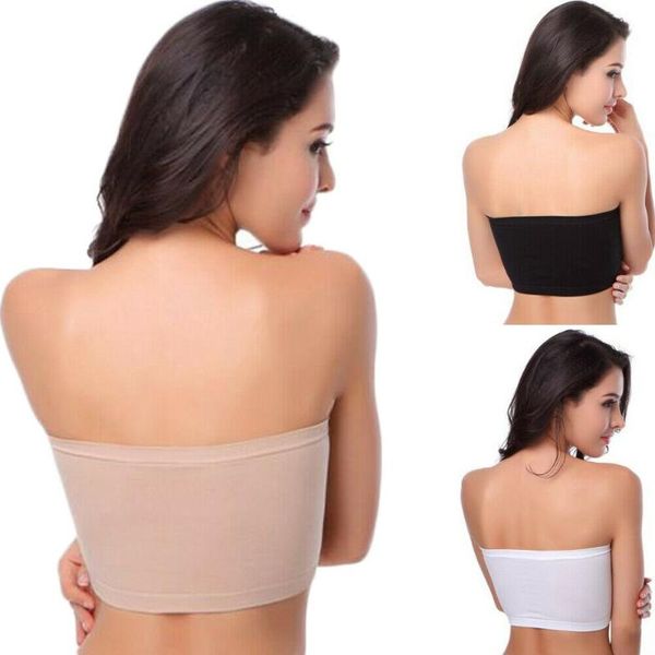 

2020 women seamless strapless bandeau fits fashion tube sports bra yoga shirt sports bras, White;black