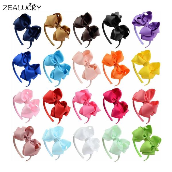 

fashion children bowknot headband cute kids solid color ribbon hairband princess hair bow headwear accessories for girls party, Slivery;white