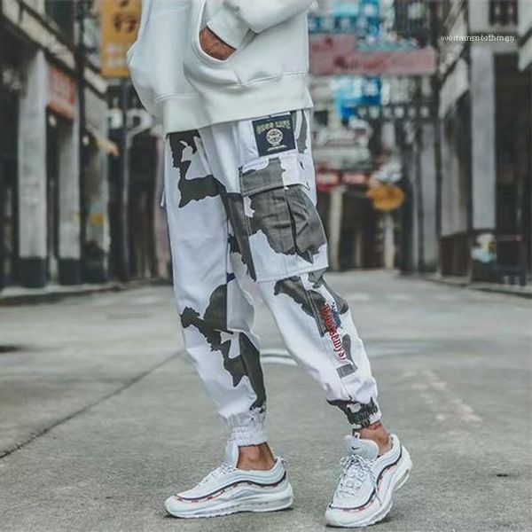 

филенчатые брюки фитнес мужчины мода drawstring брюки hip pop одежда камуфляж дизайнерские mens cargo pants вышивка, Black
