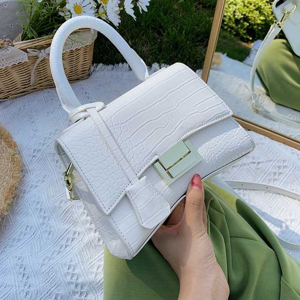 

ingenious2020 crocodile pattern luxury tote decent high-quality pu leather women's designer handbag lock shoulder messenger