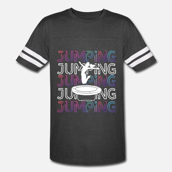 

jumping trampoline fitness workout trendsport t shirt men create cotton o-neck famous funny summer style cool shirt