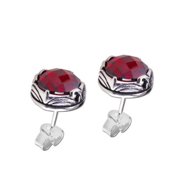 

925 sterling silver vintage fashion beautiful red garnet earrings for women jewelry wedding earring, Golden